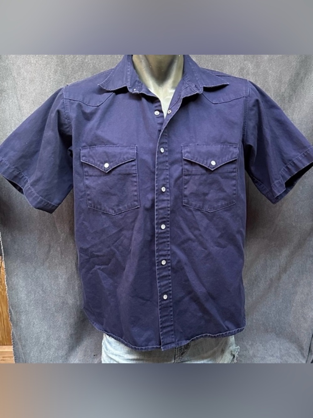 Pearl snap western work shirt shirt sleeve cotton men’s large